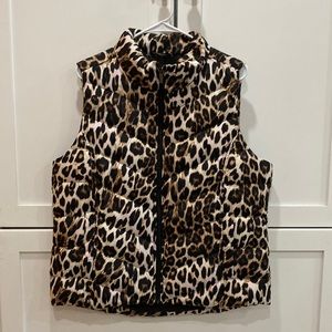 Lands End Woman’s down leopard vest